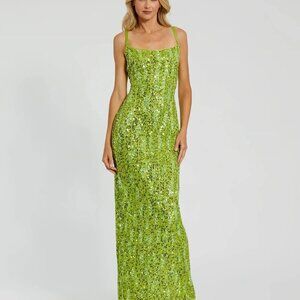 Mac Duggal 10696 Dress (Green Apple, Size 12, NWT)
